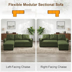 KCGKCG 82" L Shaped Sleeper Sofa Bed, Pull Out Sectional Couch - Image 7