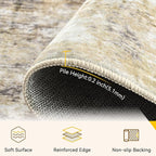 RELEANY Washable Area Rugs 2'x10' Non-Slip Modern Abstract Soft - Image 4