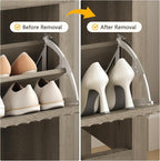 YOMILUVE Shoe Cabinet Storage for Entryway, Fluted Shoe Cabinet - Image 5