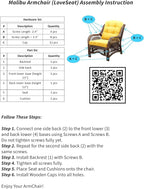 Malibu Lounge Loveseat Sofa Natural Rattan Wicker Handmade Design - Image 6