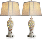 Set of 2 Rustic Table Lamps for Living Room Bedroom, Farmhouse Vintage - Image 9