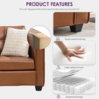 TYBOATLE Brown Sofa Couch Sectional Couches - Image 4