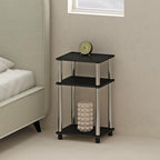 Furinno Just 3-Tier Turn-N-Tube Open Storage Nightstand, Stainless Steel Tubes - Image 4