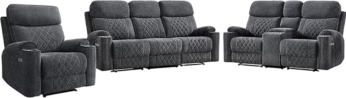 HAOMARKETS 3-Piece Power Recliner Sofa Set - Image 8
