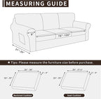 Easy-Going 7 Pieces Stretch Couch Cover Washable Sofa Cover Set - Image 4