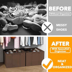 SpaceAid Shoe Organizer for Closet, 2 Pack Foldable Shoe Storage Containers - Image 2