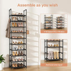 LANTEFUL 10 Tiers Shoe Rack 25 Pairs Large Capacity Tall Shoe Organizer Sturdy - Image 5