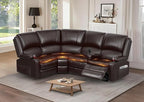 Yolsali Manual Reclining Sectional Sofa Set, 4 Seats Soft Leather Recliner by SavortheHappyMoments