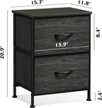 WLIVE Night Stand Set 2, Nightstand - Image 3