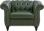 Mid-Century Sofa Chair, Faux Leather Accent Chair - Image 5