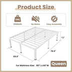 ROIL 12 Inch White Queen Bed Frame - Image 2
