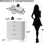 BORNOON 39" Tall Dresser for Bedroom, 4-Drawer Fluted Chest of Drawers - Image 2