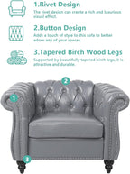 QHITTY 2 Piece Living Room Set, Sectional Chesterfield Sofa Chair Contemporary - Image 3