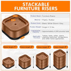 shouwuhho 24 Pack Furniture Risers Adjustable Bed Risers Heavy Duty Lifts - Image 2