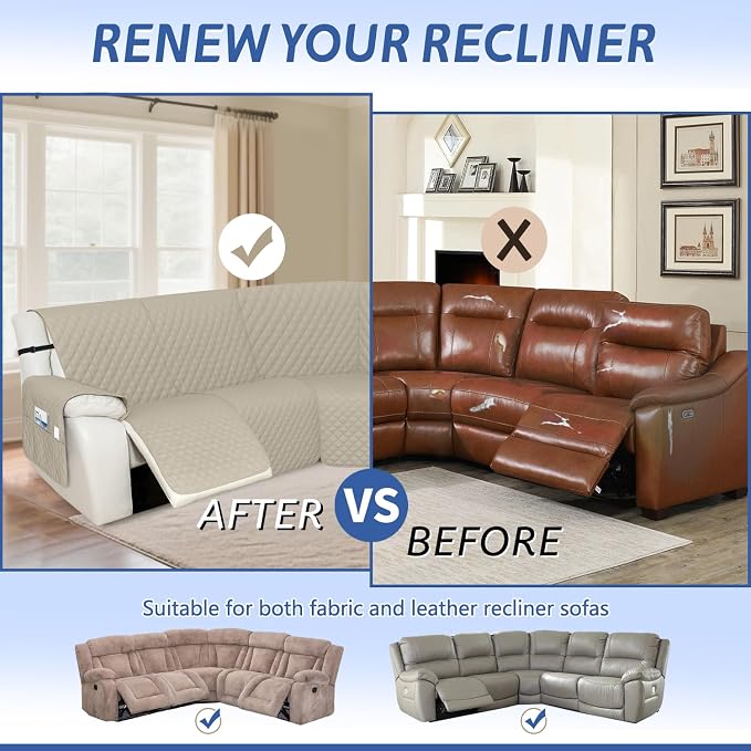 Arfntevss Recliner Sectional Couch Covers 1OO% Waterproof L Shape Sofa Cover - Image 6