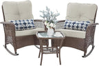 Patio Furniture Set 3 Pieces, Rocking Bistro Set by VonzoyHome