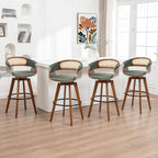 Set of 4 Rattan Swivel Counter Stools by KUNZENTLIVING