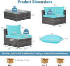 Tangkula 7 Pieces Wicker Patio Furniture Set, All-Weather Outdoor Rattan - Image 4