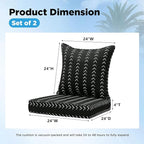 Outdoor Deep Seat & Back Cushion Set, 24 x 24 Inch Water Repellent and Fade - Image 2