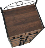 Household Essentials Walnut & Iron Eight-Drawer Dresser Tower - Image 7