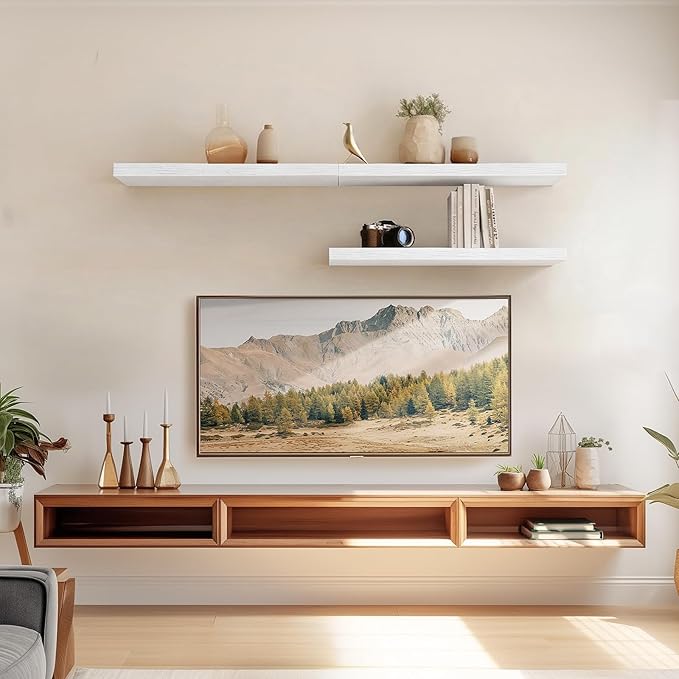 AMADA HOMEFURNISHING Floating Shelves Wall Mounted, 24 x 7 Inch Wall Shelves - Image 2