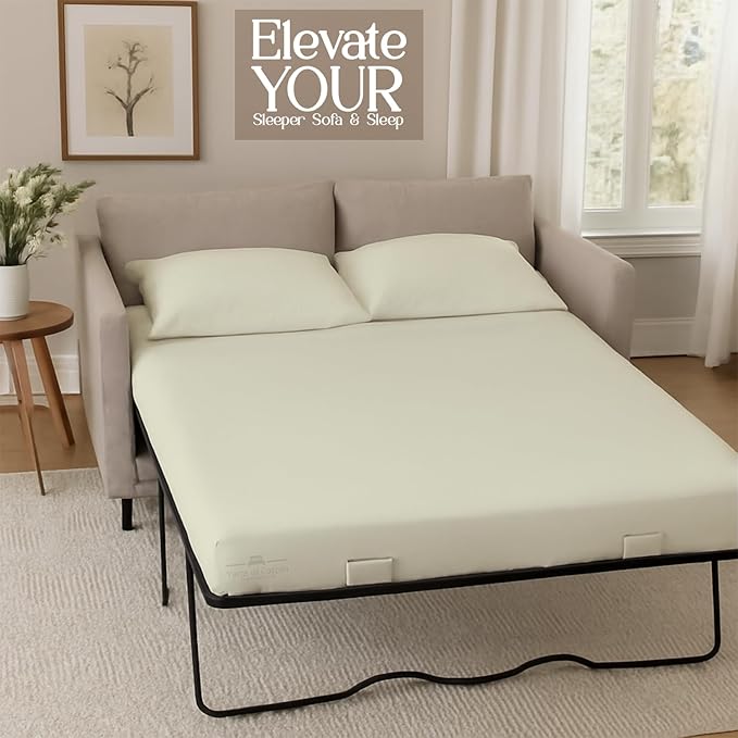 Sleeper Sofa Bed Sheet, 100% Cotton 400 Thread Count, 4 Piece Set, Deep Pocket - Image 5