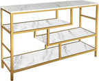 AT-VALY Console Table 4-Tier Storage Shelves Entryway Table Hallway Tables by AT-VALY