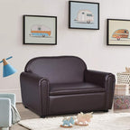 Costzon Kids Couch, 2 in 1 Double Seat Children's Sofa w/Under Seat Storage - Image 8
