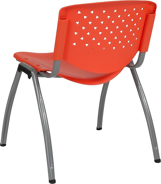 Flash Furniture HERCULES -5 Pack 880 lb. Capacity Orange Plastic Stack Chair | - Image 10