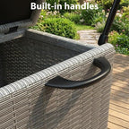 GarveeLife Medium Outdoor Wicker Storage Box, PE Rattan Patio Storage Chest - Image 3