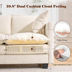 Loveseat Sofa Cloud Sofa Couch 50'', Modern Loveseats 2 Seat Couch 27" Deep Seat - Image 4