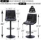 FIRAVOE Bar Stools Set of 2, Adjustable Counter Height Bar Stools 24"-33" - Image 2