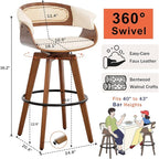 Set of 3 Rattan Swivel Bar Stools - Image 2