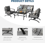 ALAULM 4 Piece Patio Furniture Set, Outdoor Metal Patio Furniture - Image 5
