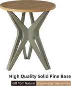 Pedestal Farmhouse End Table Set of 2, Distressed Top - Image 4