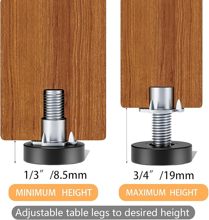 1/4" Thread Leveling Feet, Adjustable Furniture Feet Threaded Screw in - Image 5