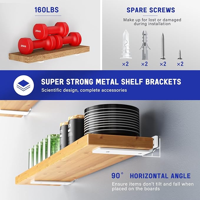 Goovilla Shelf Bracket, Heavy Duty Floating Shelf Brackets 4 inch Long - Image 2