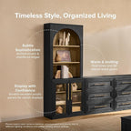 mopio Blake Tall Display Cabinet, Kitchen Buffet Pantry Cupboard, Trophy - Image 3