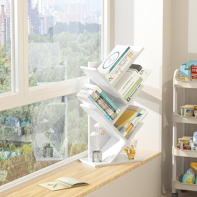 SHEEPAM 5 Tier Tree Book Shelf, Small Desktop Bookshelf - Image 5