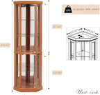 Corner Curio Cabinet, Light Bulb Inclued, Wine Bar China Cabinet - Image 2