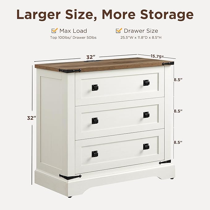 T4TREAM 32" Farmhouse Nightstand - Image 2