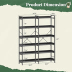 Huuger 6 Tier Bookshelf, Display Bookshelf - Image 2