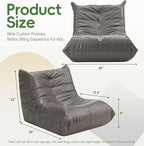 Hobestluk Small Bean Bag Chair Leather Beanbag Lazy Floor Sofa Bean Bags - Image 2