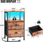 Furologee Nightstands Set of 2 Charging Station, End Tables - Image 3