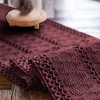 Macrame Table Runner Burgundy Boho Table Runners - Image 5