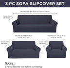 Peryiter 3 Pcs Couch and Loveseat Covers Set Sofa Cover - Image 2