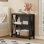 FATORRI Rustic Small Bookshelf for Small Space, Industrial Short Wood Bookcase - Image 5