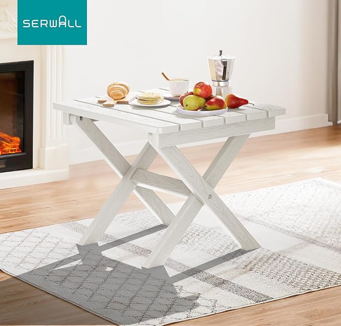 SERWALL Portable Folding Adirondack Table, HDPE Material Outdoor End Table - Image 8