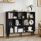 LEYAOYAO 10 Cube Bookshelf, 3 Tier Vintage 55" Wide Bookcase - Image 9