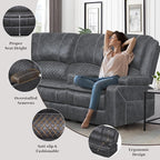 Yolsali Manual Reclining Sectional Sofa Set, 4 Seats Soft Dutch Velvet Recliner - Image 6